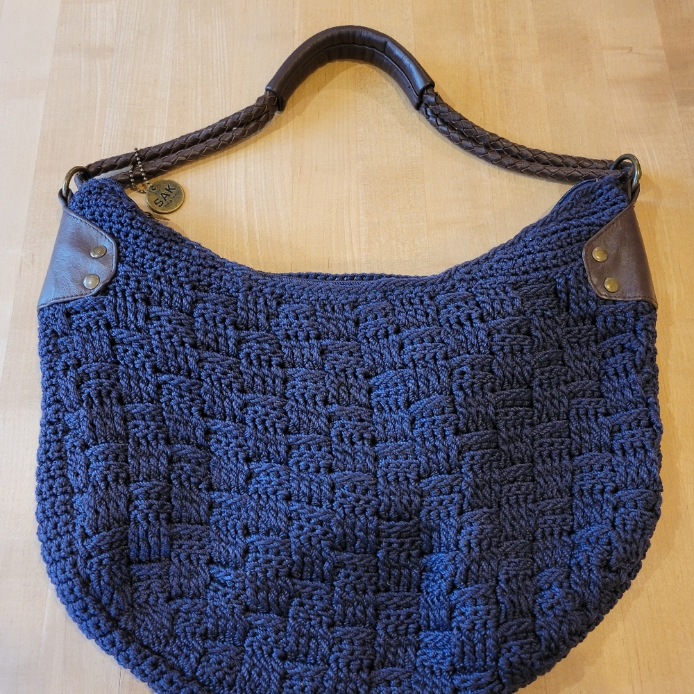 The Sak Blue boho woven purse